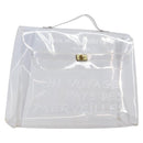 HERMES Kelly Hand Bag Vinyl Clear Gold Auth 211146-1