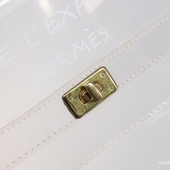 HERMES Kelly Hand Bag Vinyl Clear Gold Auth 211146
