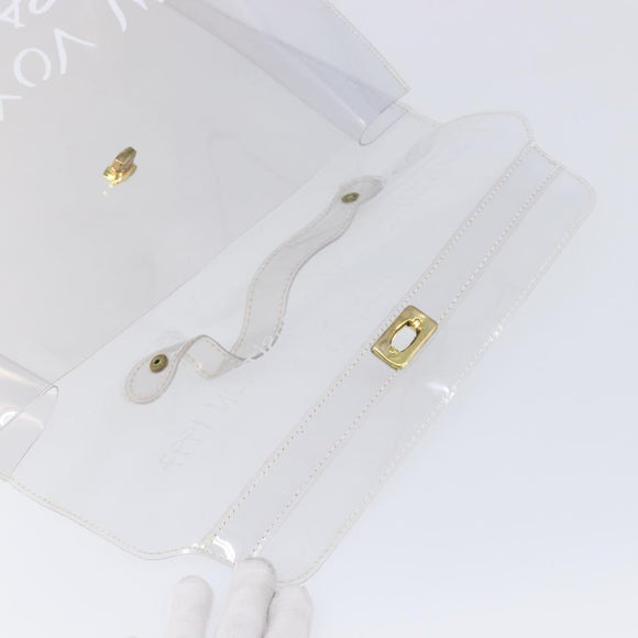 HERMES Kelly Hand Bag Vinyl Clear Gold Auth 211146