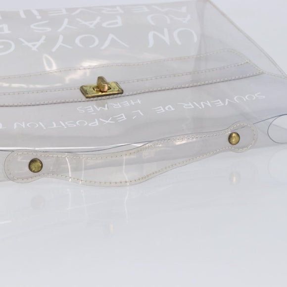 HERMES Kelly Hand Bag Vinyl Clear Gold Auth 211146