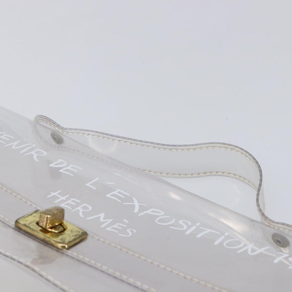 HERMES Kelly Hand Bag Vinyl Clear Gold Auth 211146