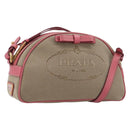 PRADA Shoulder Bag Canvas Beige Gold Auth 211147V-1