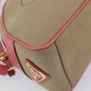 PRADA Shoulder Bag Canvas Beige Gold Auth 211147V-11