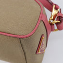 PRADA Shoulder Bag Canvas Beige Gold Auth 211147V-12