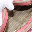PRADA Shoulder Bag Canvas Beige Gold Auth 211147V-18