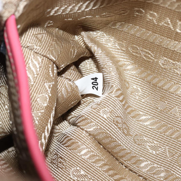 PRADA Shoulder Bag Canvas Beige Gold Auth 211147V