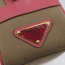 PRADA Shoulder Bag Canvas Beige Gold Auth 211147V-24