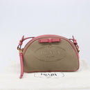 PRADA Shoulder Bag Canvas Beige Gold Auth 211147V-26