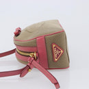 PRADA Shoulder Bag Canvas Beige Gold Auth 211147V-5