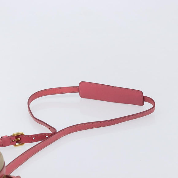 PRADA Shoulder Bag Canvas Beige Gold Auth 211147V