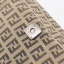 FENDI Zucchino Canvas Mamma Baguette Shoulder Bag Beige Silver Auth 211148V-19