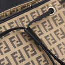 FENDI Zucchino Canvas Mamma Baguette Shoulder Bag Beige Silver Auth 211148V-21