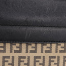 FENDI Zucchino Canvas Mamma Baguette Shoulder Bag Beige Silver Auth 211148V-4