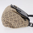 FENDI Zucchino Canvas Mamma Baguette Shoulder Bag Beige Silver Auth 211148V-5