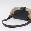 FENDI Zucchino Canvas Mamma Baguette Shoulder Bag Beige Silver Auth 211148V-8
