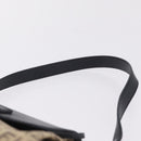 FENDI Zucchino Canvas Mamma Baguette Shoulder Bag Beige Silver Auth 211148V-9