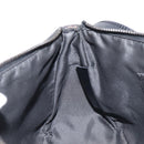 FENDI Zucchino Canvas Shoulder Bag Black Silver Auth 211153A-19