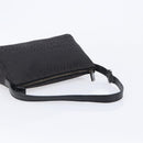 FENDI Zucchino Canvas Shoulder Bag Black Silver Auth 211153A-7