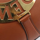 LOEWE Joyce Small Chain Shoulder Bag Leather Brown Gold Auth 211154V-17