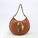 LOEWE Joyce Small Chain Shoulder Bag Leather Brown Gold Auth 211154V-26