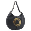 LOEWE Joyce Small Chain Shoulder Bag Leather Black Silver Auth 211155M-1