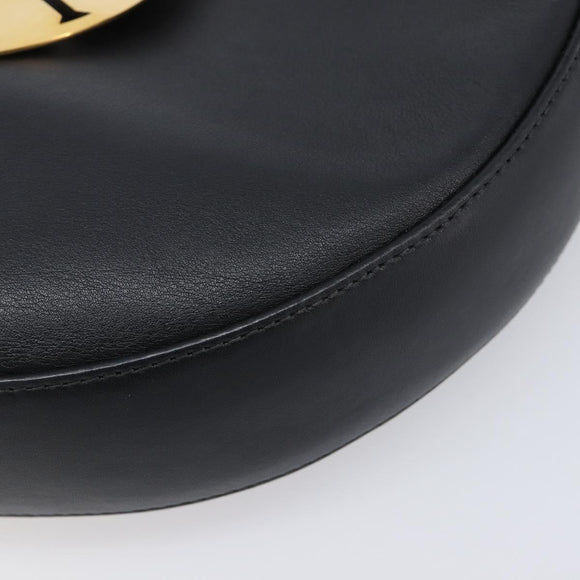 LOEWE Joyce Small Chain Shoulder Bag Leather Black Silver Auth 211155M