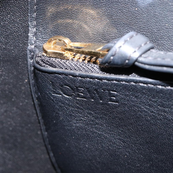 LOEWE Joyce Small Chain Shoulder Bag Leather Black Silver Auth 211155M