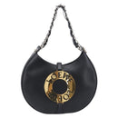LOEWE Joyce Small Chain Shoulder Bag Leather Black Silver Auth 211155M-2