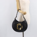 LOEWE Joyce Small Chain Shoulder Bag Leather Black Silver Auth 211155M-23