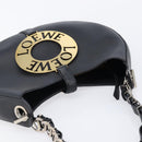LOEWE Joyce Small Chain Shoulder Bag Leather Black Silver Auth 211155M-6
