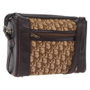 Christian Dior Trotter Canvas Shoulder Bag Beige Gold Auth 211168-1