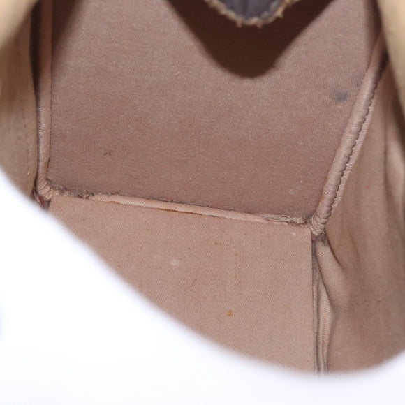 Christian Dior Trotter Canvas Shoulder Bag Beige Gold Auth 211168