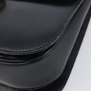 CELINE Circle Hand Bag Leather Black Gold Auth 211169-11