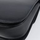CELINE Circle Hand Bag Leather Black Gold Auth 211169-13