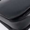 CELINE Circle Hand Bag Leather Black Gold Auth 211169-14