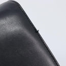 CELINE Circle Hand Bag Leather Black Gold Auth 211169-15