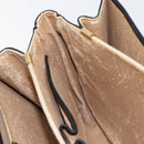 CELINE Circle Hand Bag Leather Black Gold Auth 211169-21