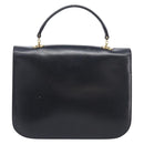 CELINE Circle Hand Bag Leather Black Gold Auth 211169-3