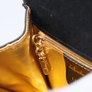 Salvatore Ferragamo Hand Bag Satin Black Gold Auth 211170A-21