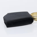 Salvatore Ferragamo Hand Bag Satin Black Gold Auth 211170A-4