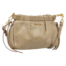 Miu Miu Shoulder Bag Vitellolux Beige Gold Auth 211172V-1