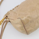Miu Miu Shoulder Bag Vitellolux Beige Gold Auth 211172V-13