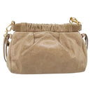 Miu Miu Shoulder Bag Vitellolux Beige Gold Auth 211172V-3