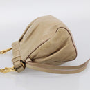 Miu Miu Shoulder Bag Vitellolux Beige Gold Auth 211172V-4