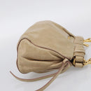 Miu Miu Shoulder Bag Vitellolux Beige Gold Auth 211172V-5