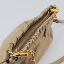 Miu Miu Shoulder Bag Vitellolux Beige Gold Auth 211172V-6