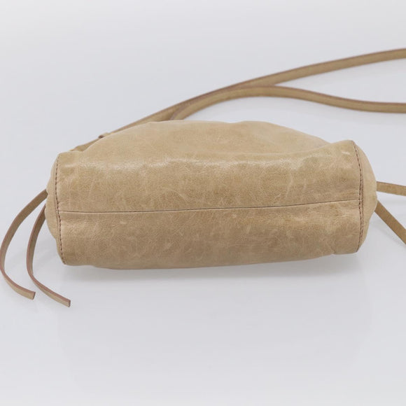 Miu Miu Shoulder Bag Vitellolux Beige Gold Auth 211172V