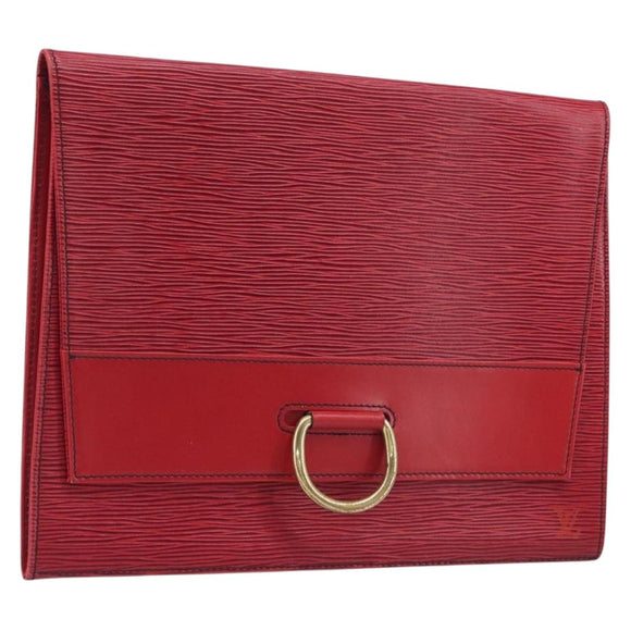 LOUIS VUITTON Epi Jena Clutch Bag Red M52727 LV Auth 211175