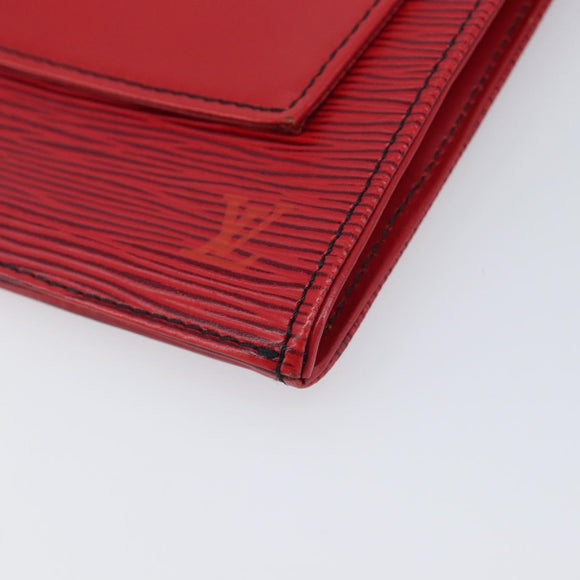 LOUIS VUITTON Epi Jena Clutch Bag Red M52727 LV Auth 211175