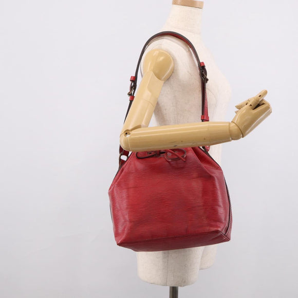 LOUIS VUITTON Epi Petit Noe Shoulder Bag Red M44107 LV Auth 211180